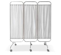 HospitalGrade 3Panel Mcal on Wheels Steel Folding Room Divider for ICU Clinics N Homes & Emerncy War Portable Patient Partit (White)