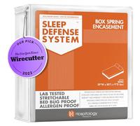 HOSPITOLOGY PRODUCTS Box Spring Encasement - Zippered Bed Bug Dust Mite Proof Hypoallergenic - Sleep Defense System - Split King - 39" W x 80" L - Set of 2 for Split Box Spring ONLY