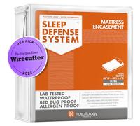 HOSPITOLOGY PRODUCTS Mattress Cover with Zipper, Bed Bug and Dust Mite Resistant, Hypoallergenic, Sleep Defense System, Queen Size 60 x 70 Inches, Waterproof, Stretchy, Ultra Low Profile Depth 6