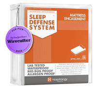 HOSPITOLOGY PRODUCTS Mattress Encasement - Zippered Bed Bug Dust Mite Proof Hypoallergenic - Sleep Defense System - Full/Double - Waterproof - Stretchable - Standard 12" Depth - 54" W x 75" L