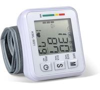 Hospitrade Digital Wrist Blood Pressure Monitor with Pulse & Heart Rate Detection | Automatic BP Machine | 3-Color LCD Display | Memory Function | Home Health Monitoring | Includes Free Finger Pulse