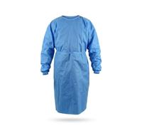 Hospitrade Disposable Isolation Gowns | 10 Pack Blue SMS Non-Woven | Fluid Resistant PPE | Latex-Free Medical Protective Gowns