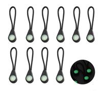 Hosrivae 10-Pack Glow-in-the-Dark For Zip Puller Extensions for Backpacks, Jackets & Keys - Luminous Anti-Lost Zipper Tags with/Polyester Construction, 6x1.3(TYPE 1)