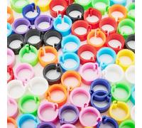 Hosrivae 100 Pcs Bird Leg Bands 8mm Plastic Ring Clips for Chicks Pigeon Parrot Poultry, 10 Colors Reusable ID Markers for Breed Separation