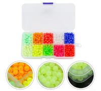 Hosrivae 1000pcs Hard Luminous Fishing Beads for Tackle Craft - Glow-in-the-Dark Plastic Float Tackle Beads, 5mm Diameter with 1.2mm H
