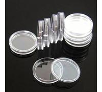 Hosrivae 100Pcs Coin Capsules 21mm, Hard Storage Holders Cases Display Box Commemorative Silver Gold