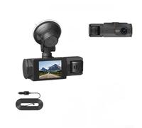 Hosrivae 1080PHD Triple Lens Dash Cam with WiFi and Night-Vision, Front Inside Rear DVR Recorder for Cars, Reversing Camera Support, Wide Compatibility for SUV Truck Van, Black