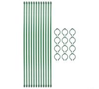 Hosrivae 12 Pack Green Fiberglass Plant Stakes from 16 to 18 Inch Tunable Single Stem Support Tomato Orchid Vine Flowers Potted Garden Outdoor(18in/45cm)