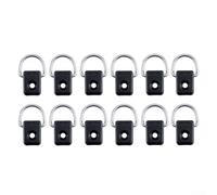Hosrivae 12-Pack Nylon D-For Ring Tie-Down Loops for, Canoe & Boat Deck Fittings - Oval and Square Stainless Steel with Plastic Base, No Bolts Required(oval)