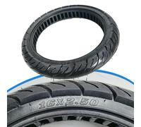 Hosrivae 16-inch Solid Tire for Electric Bicycles - 16x2.50 (37x6 cm) Puncture-Resistant Rubber Tyre, Non-Deformable & Long-Lasting, Black, 1850 g