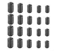 Hosrivae 20-piece Ferrite Core Clip-on Noise Suppression Rings for Usb Audio Video Data Cables - 3.5mm/5mm/7mm/9mm/13mm Inner Diameter Black/rfi Shielding