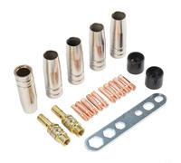 Hosrivae 20pcs MIG MAG 15AK Welding Consumables Kit, Nozzles & M6 0.8mm Tips MB14/15, Compatible with for Metabo GYS for Güde Welders