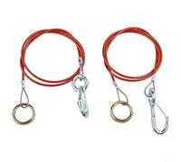 Hosrivae 2pcs Breakaway Ropes for Trailers Caravans - 1 M × 4 Mm Stainless Steel Brake Cable Having Pvc Coating Tear-off Safety Hook Compatible Having Braked Rvs Plus Campers