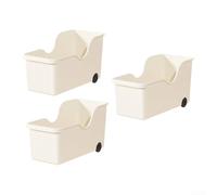 Hosrivae 3-Pack Rolling Cabinet Organisers For Kitchen, 39X19x20.3cm Plastic Storage Bins With Wheels Handles, Under Sink Shelf Basket For Bathroom Office