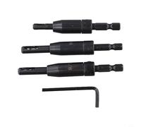 Hosrivae 3-Piece Self-Centering Drill Bit Set 1/4 Hex Shank, Hinge Boring Bits #6#8#10 Screws, Carbon Steel Pilot Hole Drill Bits Cabinet Door Installation