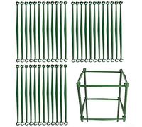 Hosrivae 36 Pack Plant Stake Arms Tomato Cage, Green ABS Trellis Connector Clips 11mm Stakes, Garden Support Brackets to Build Vegetable Flower Frames