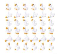Hosrivae 36-Piece Resin Goose Figurines Set - 1-Inch Cute Lawn Ornaments Gardens, Desktop Decor, Terrariums & DIY Crafts - White and Yellow Animal Statues