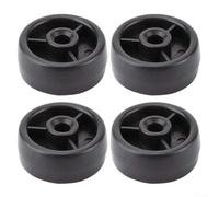 Hosrivae 4 Pack Nylon Caster Wheels 50x18x8mm Treadmill Exercise Bike, Black Roller Replacement Parts with 8mm Bore Home Gym Fitness Equipment