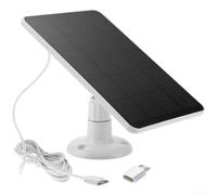 Hosrivae 4W Solar Panel Charger For Security Camera Systems, High Efficiency Monocrystalline Silicon With Type-C To Small USB Cable, Weatherproof Outdoor Energy(4W White)