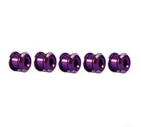 Hosrivae 5-Pack Aluminum Alloy Chainring Bolts for Road Bikes & Sprockets - 7075 Grade, Heat-Treated, Lightweight (4.9mm/6.4(Purple)