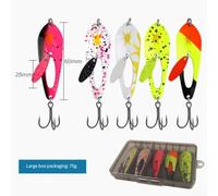 Hosrivae 5-Piece Metal Spinner Lure Fishing Bait Kit with Rotating Blade for Bass, Trout & Perch - Streamlined Body, Coated Treble Hooks, Multicolor ((LARGE SIZE)