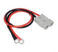 Hosrivae 50A 600V Pole Connector with 30cm Silicone Cable, Stranded Tinned Connector Car, RV, Solar Panel System (Red/Grey)
