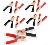 Hosrivae 50A Clips for Battery Clamps, Nickel Alloy with Copper Plating, 80mm Length, 10pcs Red/Black Set for Solar, Car & For Leisure Batteries