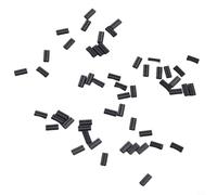 Hosrivae 50pcs Carp Fishing Stiff Coated Leader Crimps for Hair Rigs, For Chod Rigs & Ronnie Rigs - 5×2×0.7mm Metal Krimps, Black, Fishing Knot