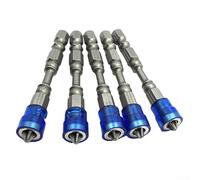 Hosrivae 5Pcs PH2 Magnetic Screwdriver Bits, Cross-Head Drill Driver Set with 1/4 Inch Hex Shank, Chrome Vanadium Steel Drills, 65mm Length