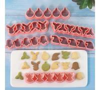 Hosrivae 6-piece Christmas Cookie Cutter Set - Festive Holiday Baking Tools Within Reusable Pp 14 X 18. X 2.2 Centimeter Pink - for Cookies Fondant Diy Craft Projects
