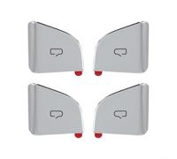 Hosrivae ABS Car Door Button Stickers Trim Set Model 3 2024 Interior Decorative Panels - Silver, 4-Piece Quick-Install Wear-Resistant Interior Protector