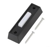 Hosrivae Abs Doorbell Button Having Led Light Wall Mounted Push Button for Home and Garden 12 Through 24v Dc Black 2.8 X 0.86 X 0.59 Inches