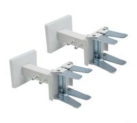 Hosrivae Adjustable Steel Radiator Support Brackets for Panel Heaters, Height 14-21 cm, Includes Fixings & Anchors, Compatible with Convector Radiators, White + Silver