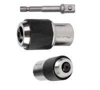 Hosrivae Adjustable Tap Socket Set 3/8 Inch Drive, 3-Piece Ratchet Kit with Drill, Heat-Treated Alloy Steel Extractor Tools in and Silver