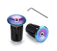 Hosrivae Aluminum Alloy Handlebar End with Rubber Grip, 24mm OD / 17mm ID, for Mountain For Bike & Road For Bike Handlebars, Black/Red/Gold/Green/Colo(COLOR (WITH WRENCH))