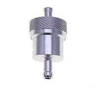 Hosrivae Aluminum Alloy Motorcycle Fuel Filter with Removable Copper Core for 8mm Fuel Lines, Reusable Off-Road For ATV Engine Cleaner Compatible with Most Bikes(SILVER)