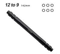 Hosrivae Aluminum Alloy Thru Axle Adapter for Hubs - Converts 15mm Front / 12mm Rear to 9mm Quick Release, Includes 6 Rubber Gasket Rings, Compat(REAR 142MM 12 TO 9)