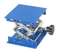 Hosrivae Aluminum Lab Lifting Platform Laboratory Equipment Adjustment, 100 x 100 mm (3.94 x 3.94 in), Height Range 47-143 mm, Blue, Compatible with Microscopes, Balances & Engraving Routers