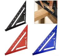 Hosrivae Aluminum Rafter Square - 7-Inch Carpenter Layout Tool with Protractor & Miter Angle Functions, Matte Black Finish, Timber Framing, Carpentry, and DIY Projects (/Metric)(2)