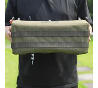 Hosrivae Camping Storage Bag for Lamps, Gas Stove & Canisters - Large Capacity 21.5 x 21.5 x 23.5 cm Polyester Carry Bag with Compact Foldable Des(KHAKI)