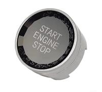 Hosrivae Car Engine Stop Button For, ABS Material Replacement With Sleek Design, Compatible With 1 2 3 4 5 6 7 Series For X1 X3 X4 For X5 X6 F Chassis(Silver)