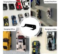 Hosrivae Car Model Wall Bracket for Display - 7.1 cm Wide ABS Mounting Holder Compatible with Standard Size Model Cars, Black, 12-Piece Set(BLACK 15 PCS)