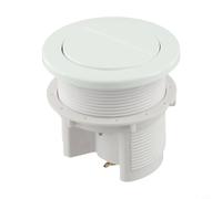Hosrivae Chrome Dual Flush Push Button for Concealed Cistern Toilets, Twin Hose Air-Operated Pneumatic Flush Kit, Round Modern Design with Inner Small Button(WHITE)