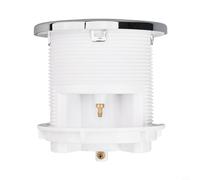 Hosrivae Chrome Dual Flush Push Button for Concealed Cistern Toilets, Twin Hose Air-Operated Pneumatic Flush Kit, Round Modern Design with Inner Small Button(SILVER)