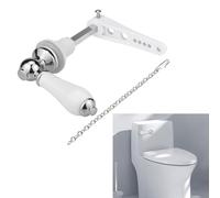 Hosrivae Chrome-Plated Toilet Cistern Handle Replacement for Standard Flush Tanks - Zinc Alloy & Plastic Lever, 10.5 cm Long, Traditional Victorian Style