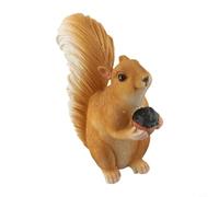 Hosrivae Cute Squirrel Resin Statue Garden Yard Outdoor Decor, Lifelike Animal Ornament Tree Branch Fence Patio Table, Weatherproof Resin Craft, Orange(#3)