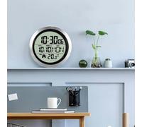 Hosrivae Date or Kitchen - Dark Gray 15. 7 Centimeter Diameter W edroom - Splash-proof Bathroom Display for Shower Multi-purpose Electronic Wall Clock Having Clock of Day