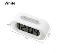 Hosrivae Digital Alarm Clock with Snooze Function and Night Light - Compact Travel-Friendly Bedside Clock for Home, Office or Dorm, Plastic Body, Requires 3x(WHITE)
