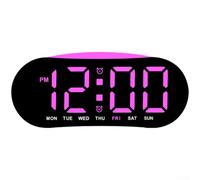 Hosrivae Digital Clock, Multicolor Led Alarm Clock Featuring Date Temperature Dual Alarm Slim Minimalist Design Portable Time Clock For Bedroom Desk Bedside Daily For Wake Up(C)