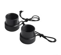 Hosrivae DIN First Stage Regulator Dust Cap for Scuba Diving Tank Valve - ABS Protective Cover Compatible with 200-bar & 300-bar Fittings, Vented, Saltwater Resistant, Black (1 or 2 pcs)(2pcs)